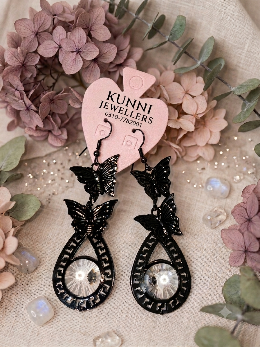 Butterfly crystal earrings