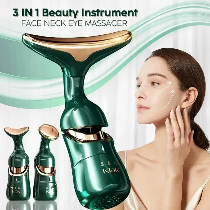3-in-1 Facial Massager Machine for Face, Neck & Eyes – Anti-Wrinkle Facial Sculpting & Tightening Beauty Device for Forehead and Cheeks