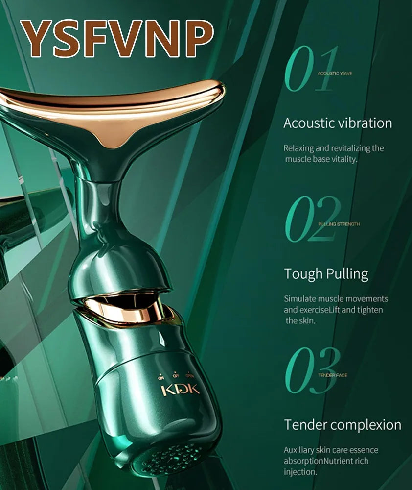 3-in-1 Facial Massager Machine for Face, Neck & Eyes – Anti-Wrinkle Facial Sculpting & Tightening Beauty Device for Forehead and Cheeks