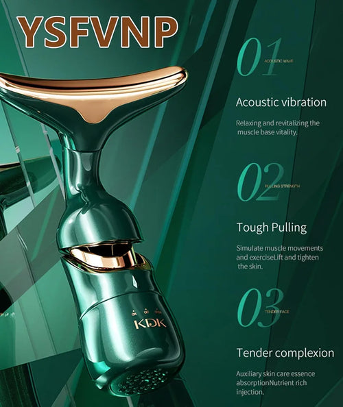3-in-1 Facial Massager Machine for Face, Neck & Eyes – Anti-Wrinkle Facial Sculpting & Tightening Beauty Device for Forehead and Cheeks