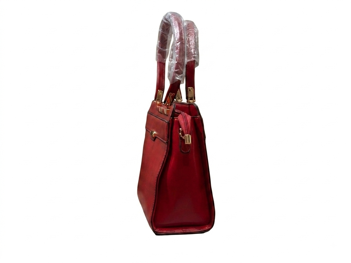 Premium Quality Imported Leather Handbag with Gold Hardware