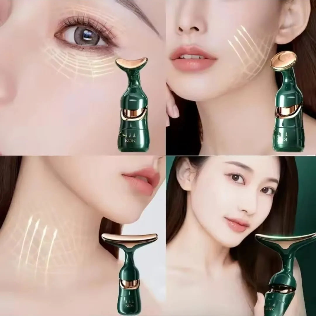 3-in-1 Facial Massager Machine for Face, Neck & Eyes – Anti-Wrinkle Facial Sculpting & Tightening Beauty Device for Forehead and Cheeks