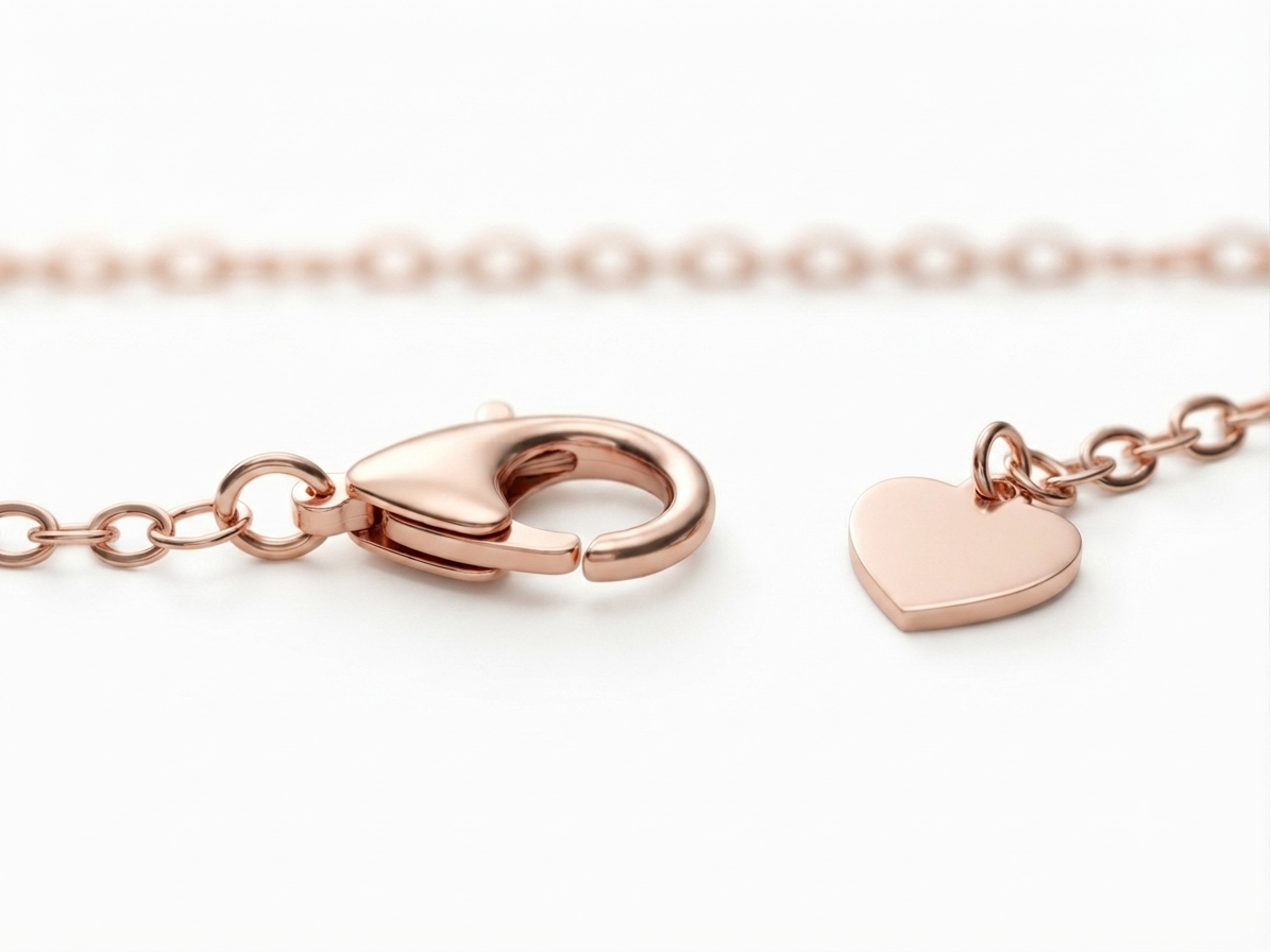 Rose Gold "Good Luck" Calligraphy Pendant Necklace with Crystals